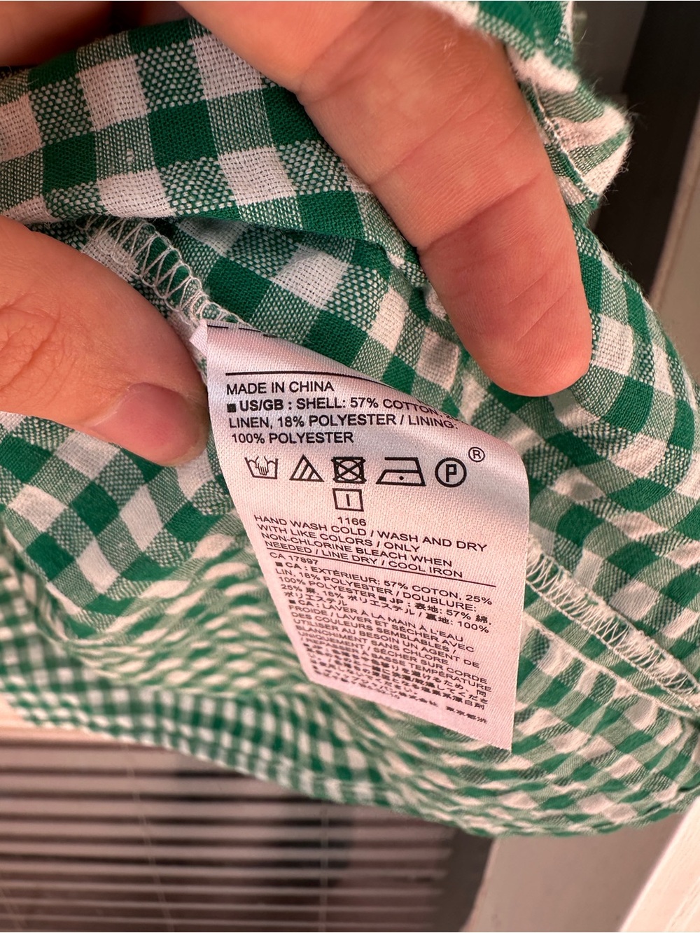 Banana Republic Linen Blend Green Gingham Wrap Midi Dress 8 - Picture 10 of 15